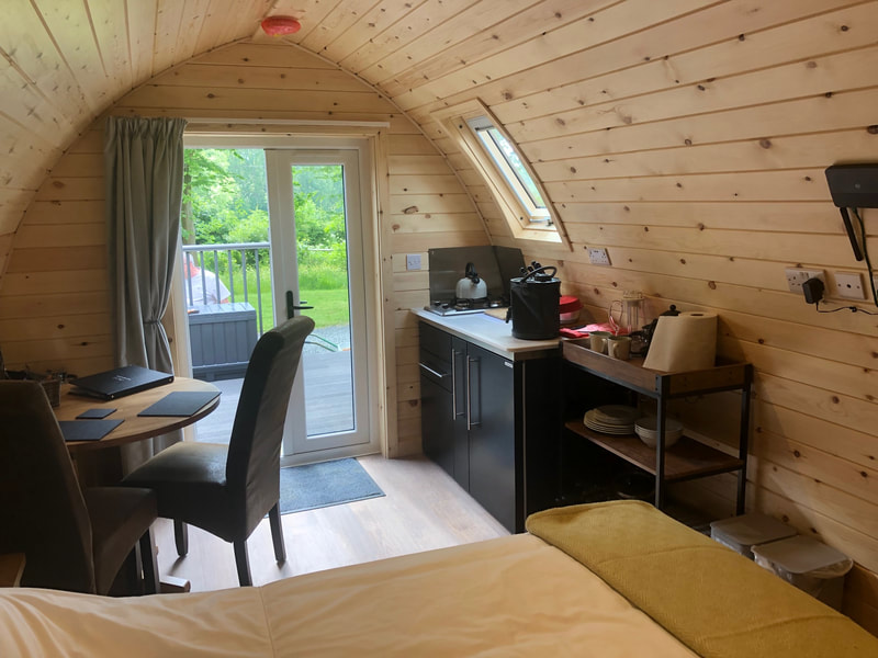 Camping pods with kitchen, no bathroom